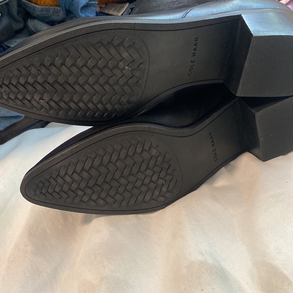 Cole Haan Marinne Black leather ankle boots 9 - Picture 7 of 9